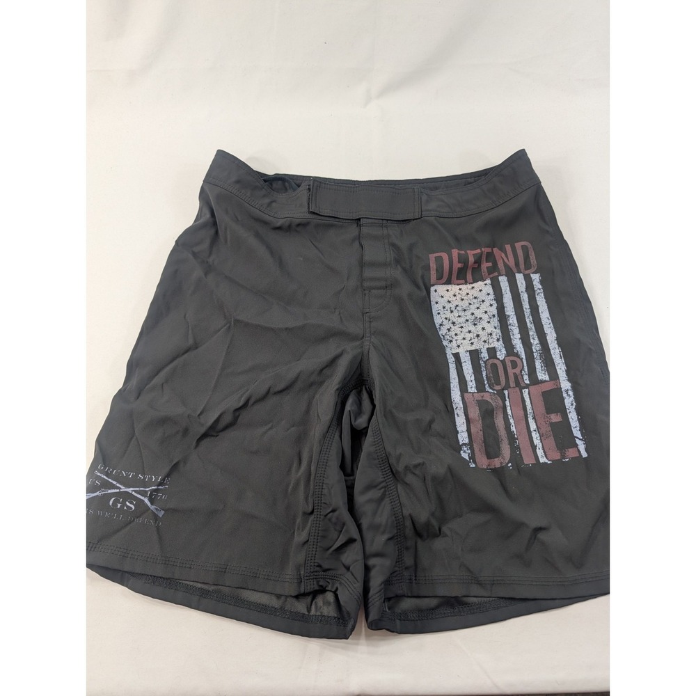 Grunt Style Men's Size 36 Large MMA Kick Boxing Military Veteran Shorts Black
